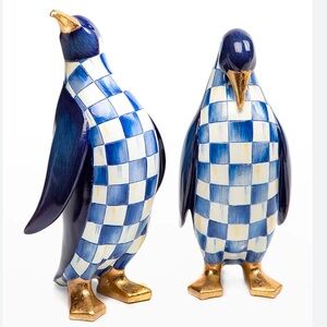 Mackenzie-Childs Royal Check Penguins, Set of 2. NEW w/out Box.  RARE and HTF.